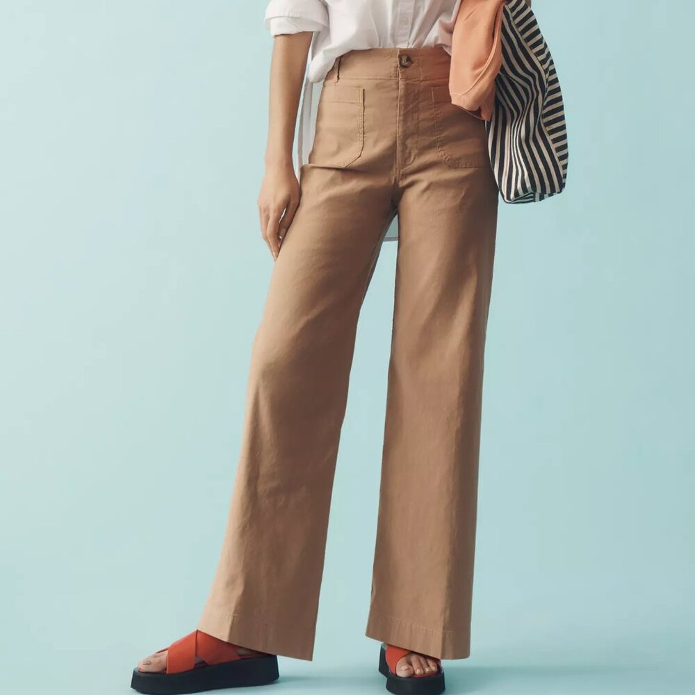 Anthropologie The Colette Full-Length Wide-Leg Pants by Maeve: Magic Fabric Edit
